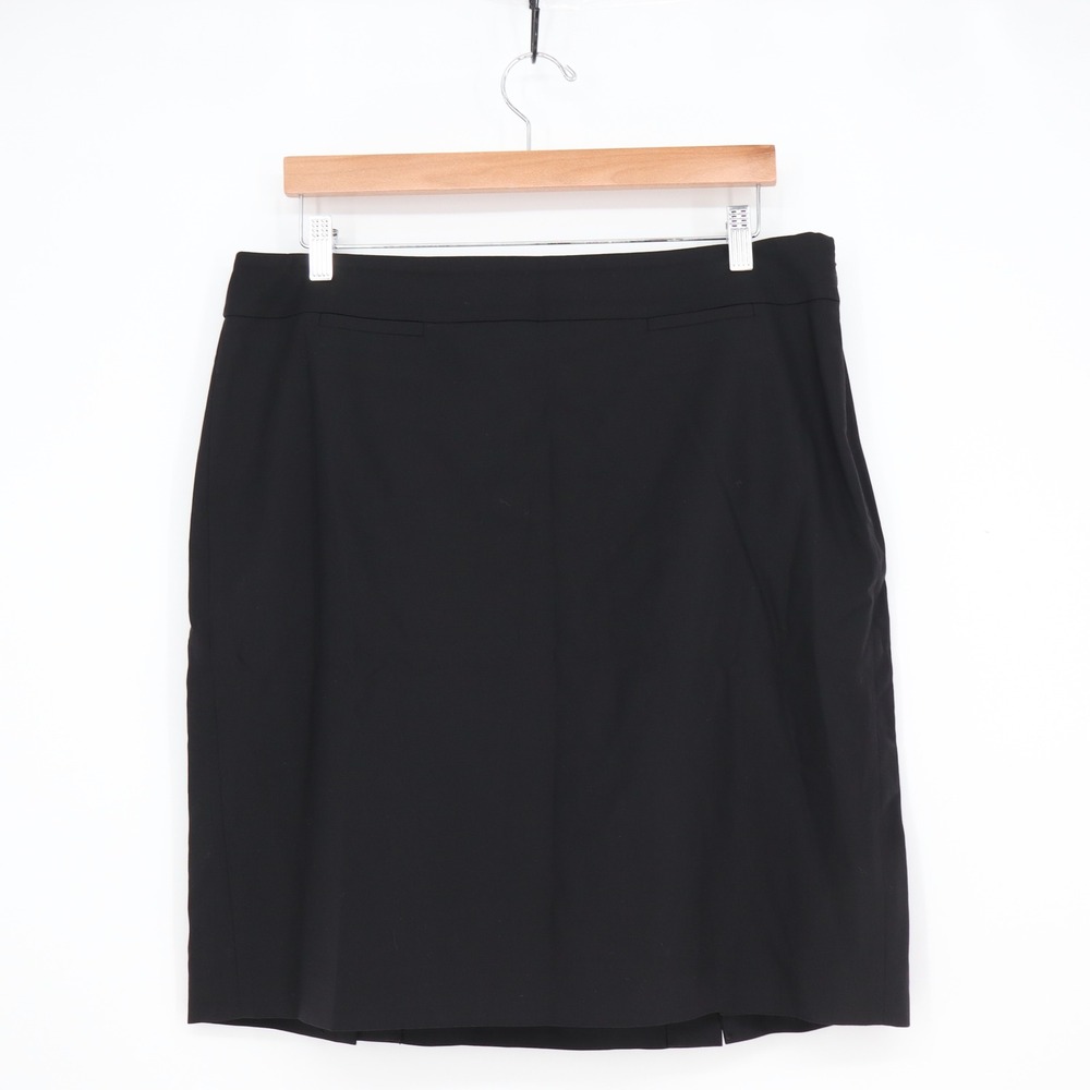 Banana Republic Wool Skirt Womens 14 Pencil Black Stretch Career Excellent